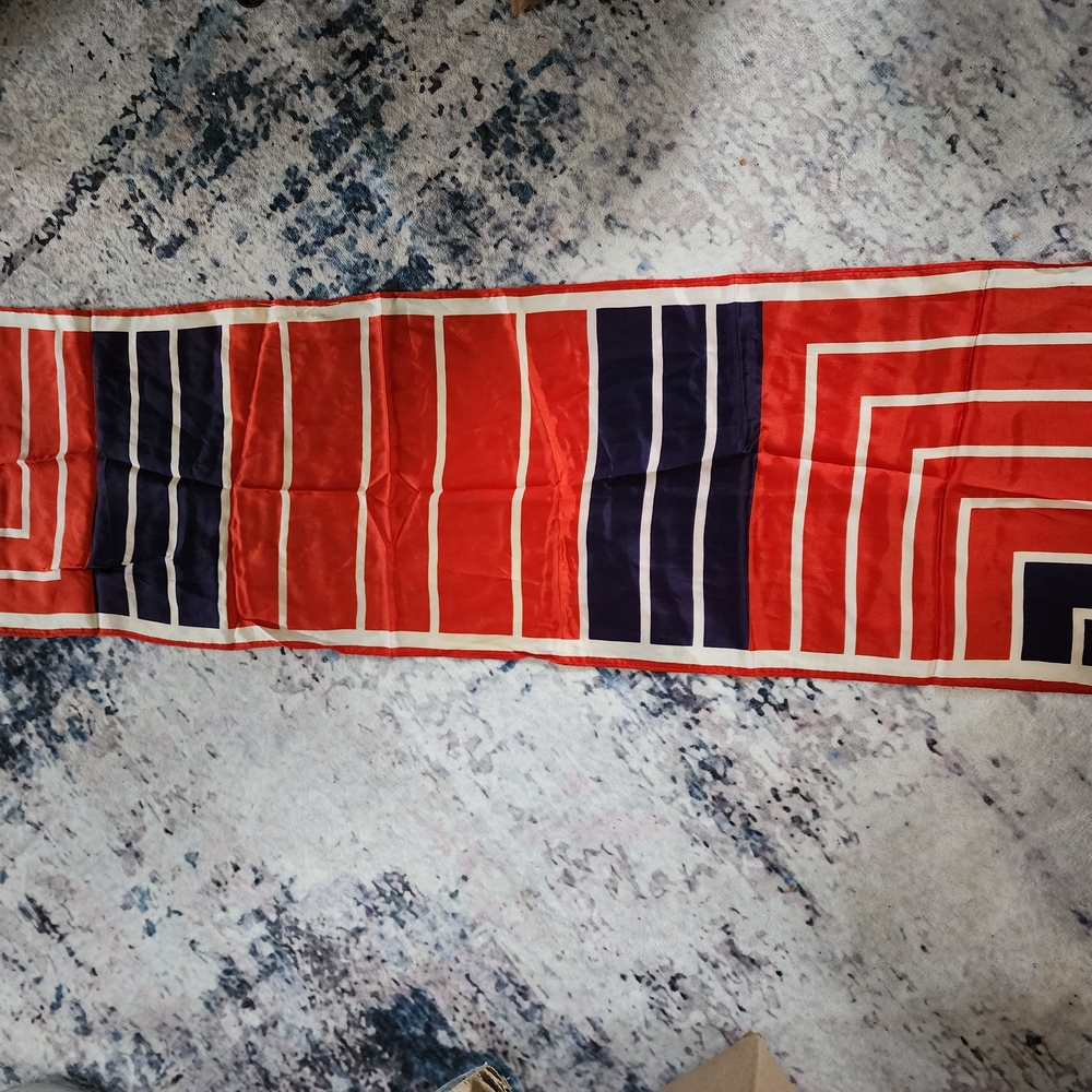 Red and Blue Geometric Scarf
